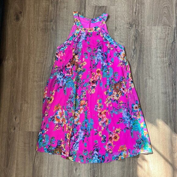 Betsey Johnson Pink Floral Tank Dress Sz 4 - Picture 2 of 12